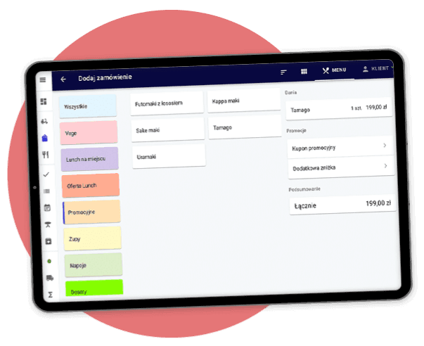 Dzięki KDS kelner ma łatwy dostęp do wszystkich zamówień.