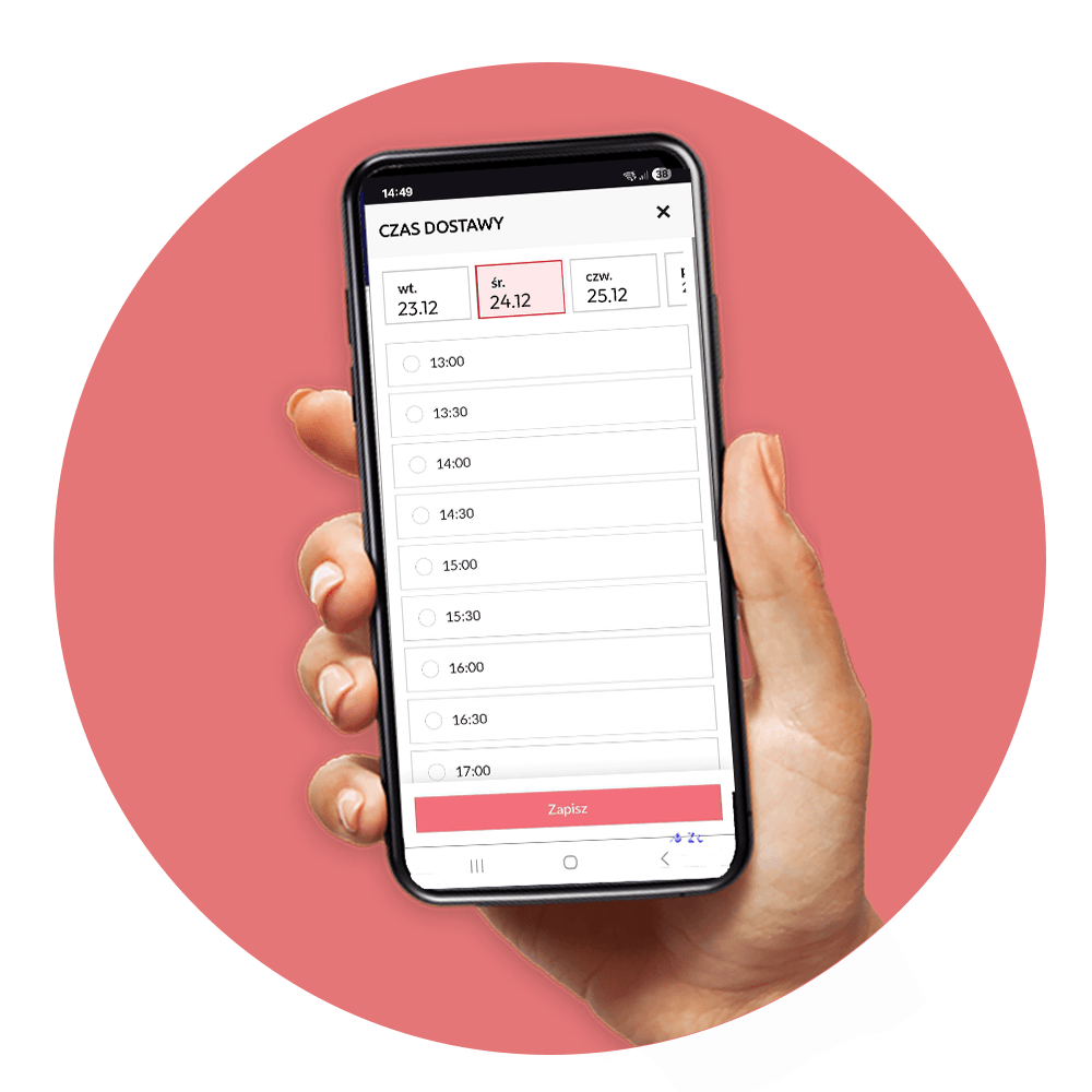 Widok funkcjonalności Przedsprzedaży na smartfonie.