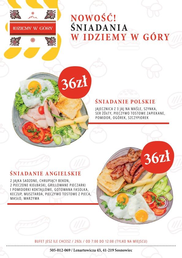 śniadanie polskie i śniadanie angielskie