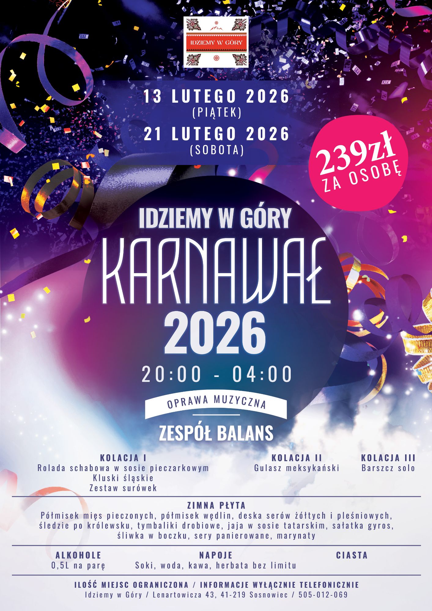 karnawał w restauracji