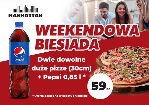 Dwie pizze 30cm + Pepsi 0,85l