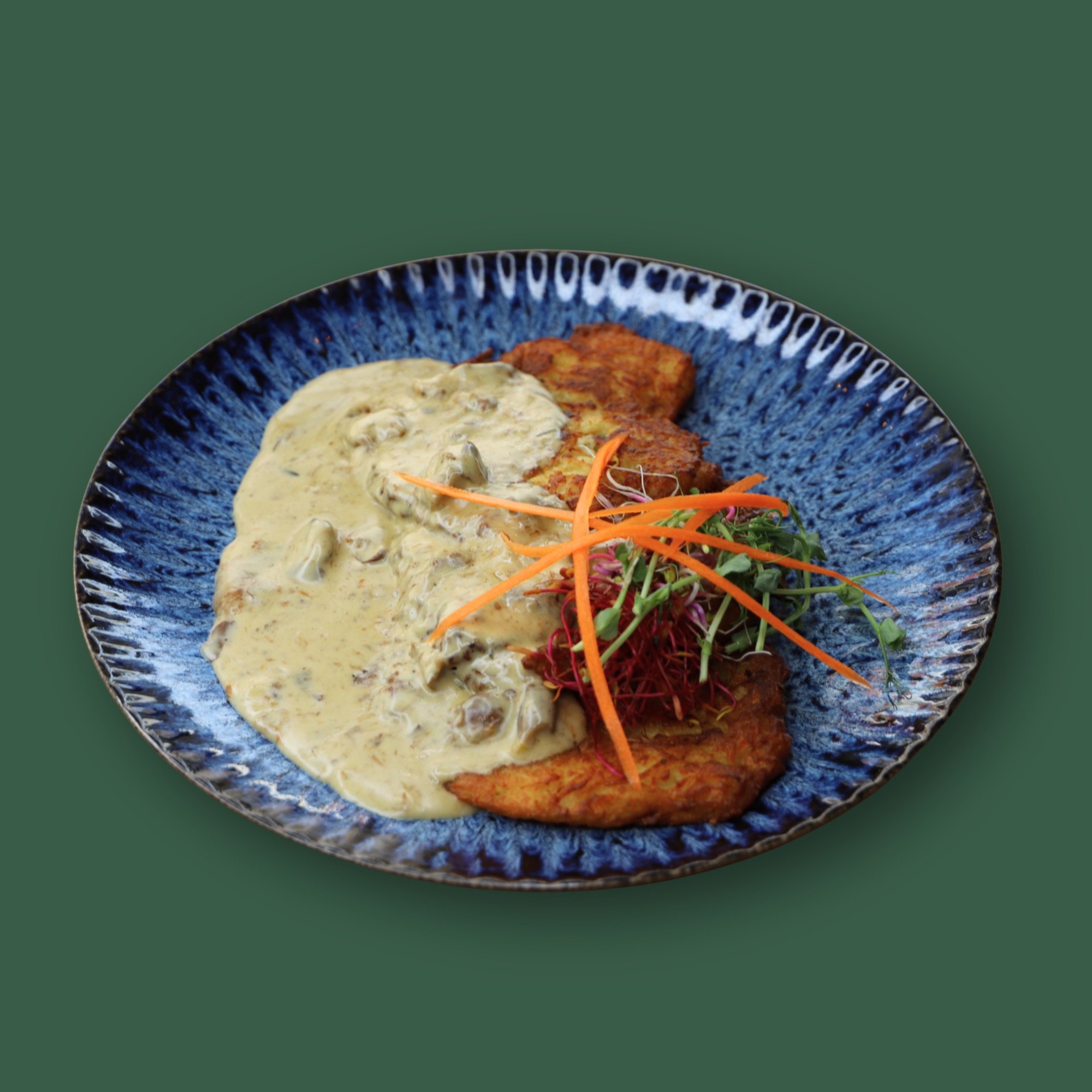 Placki ziemniaczane z sosem grzybowym 