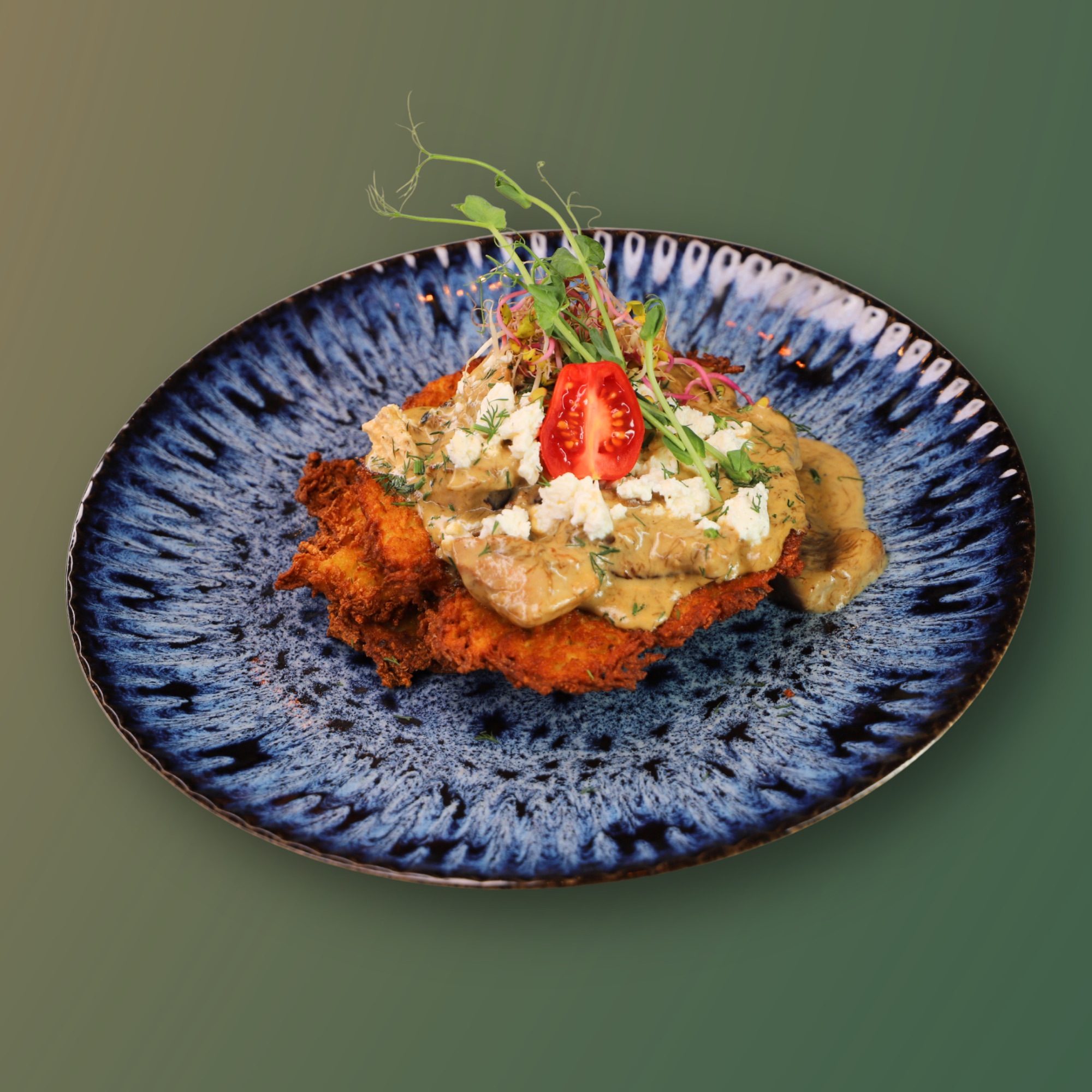 Placki ziemniaczane z polędwiczką wieprzową