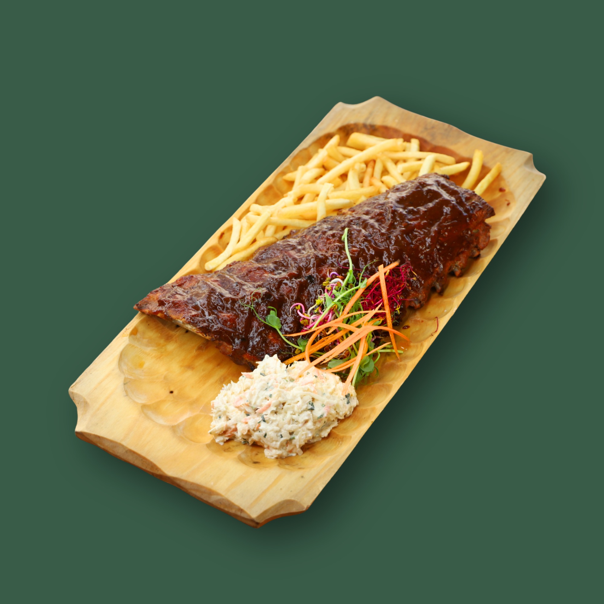 Żeberka wieprzowe z firmowym sosem BBQ