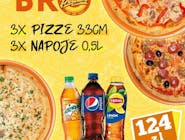 3 Pizze 33cm + 3 Napoje 0,5l
