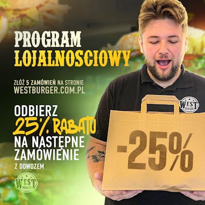 rabat 25% na 6 zamówienie z dostawą