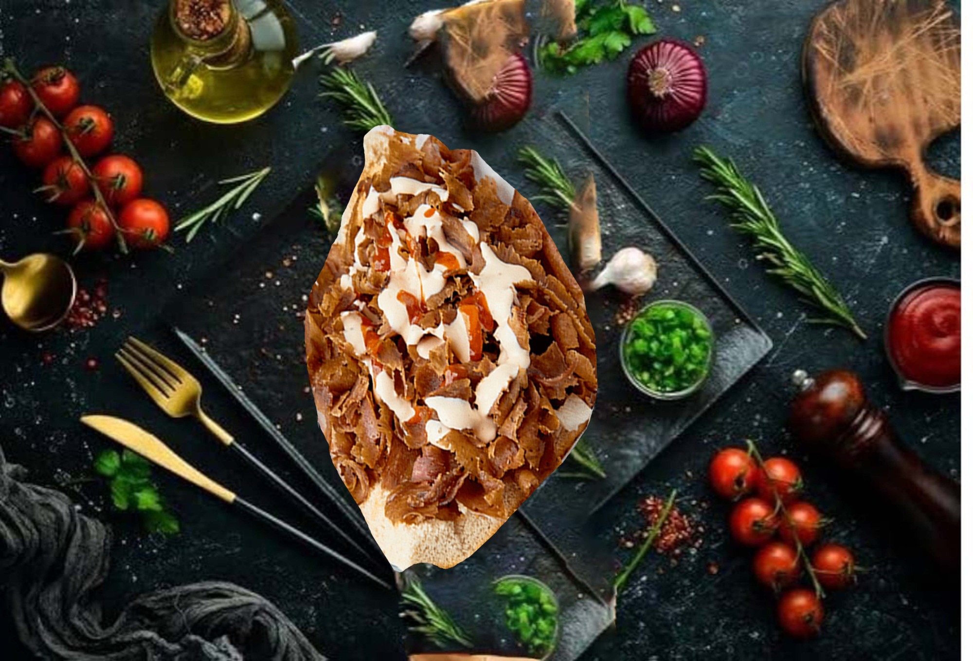 Kebab w Bułce Samo Mięso