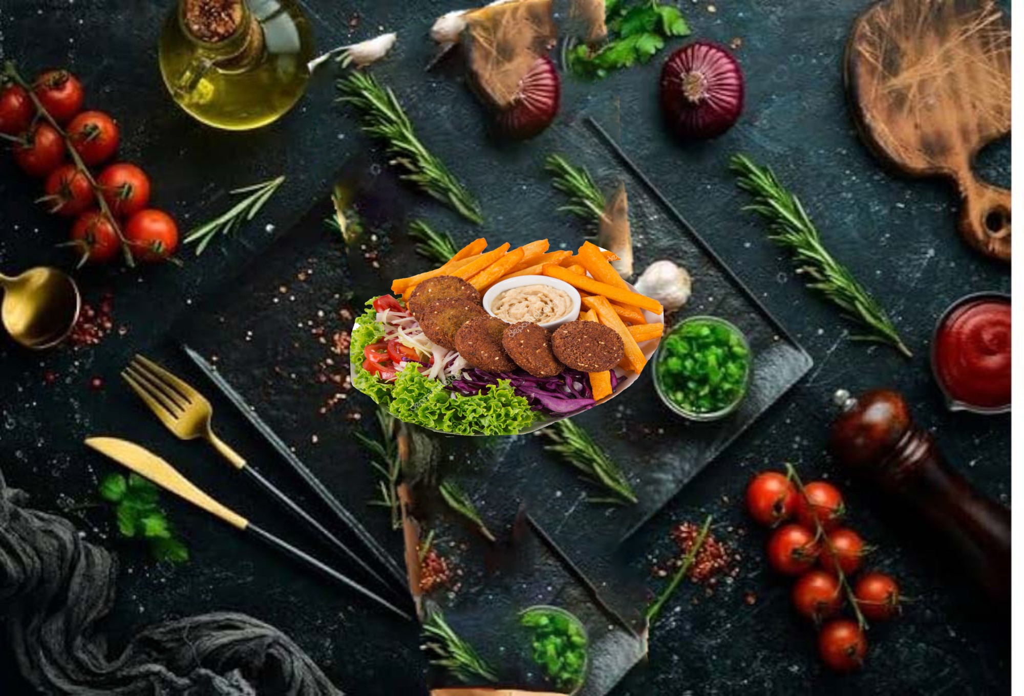 Falafel na Talerzu Wegetariańskim Extra