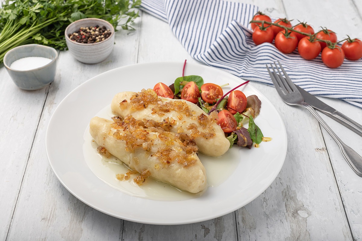 Kartacze z mięsem i okrasą