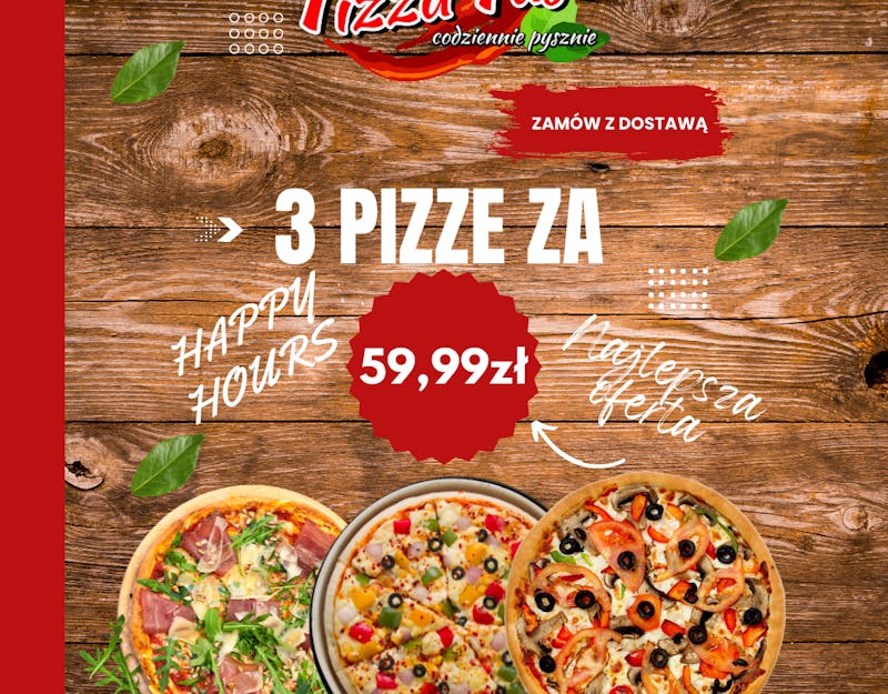 NOWOŚĆ!!!!!   3 duże pizze w cenie 59,99zł