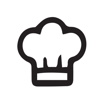 Ikona czapki kucharskiej symbolizująca sztukę kulinarną i gastronomię.