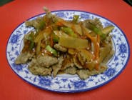(86)Pohana junetina sa povrćem / Fried beef with vegetables