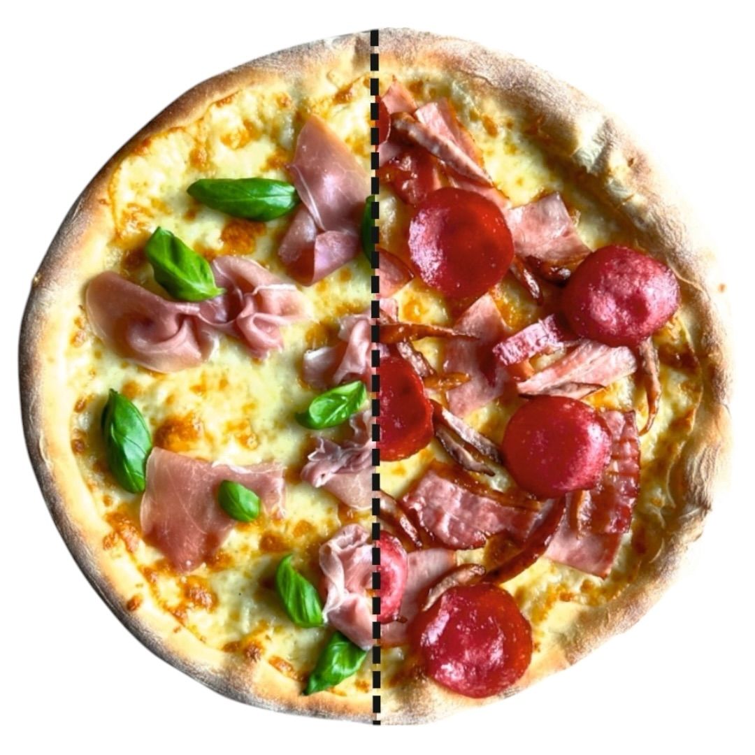 Pizza pół na pół  + 2  Sosy Gratis 