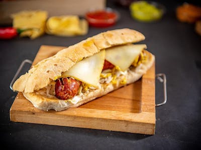Cheese sausage sandwich
