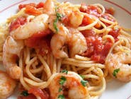 Spaghetti con Gamberi e peperoncino
