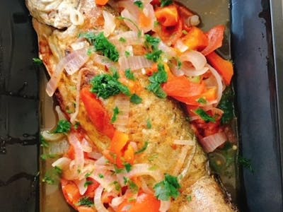 Saramura de pastrav cu mamaliguta  200/200/100