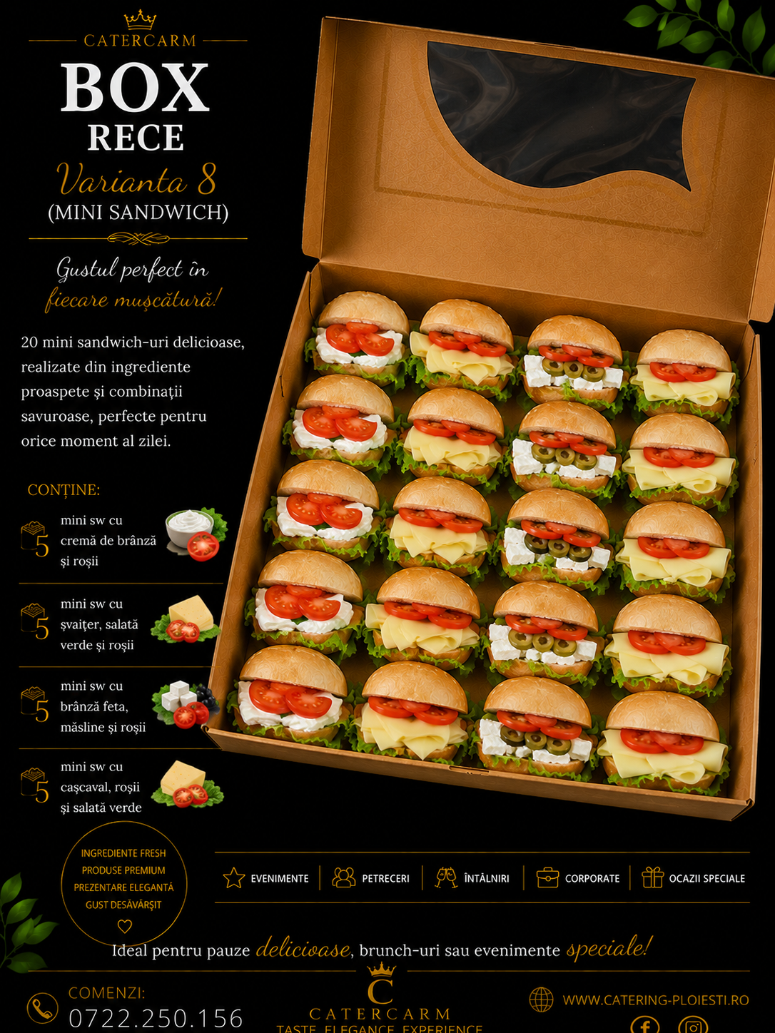Box rece varianta 8 - Mini sandwich ( 20 buc)
