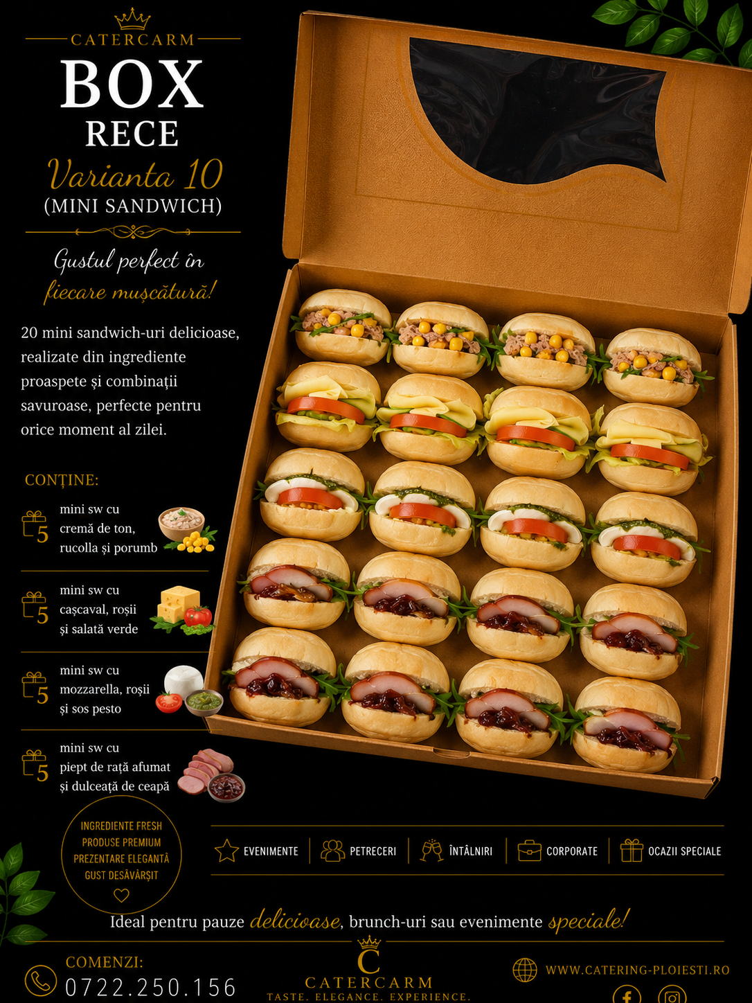 Box rece varianta 10 - Mini sandwich ( 20 buc ) 
