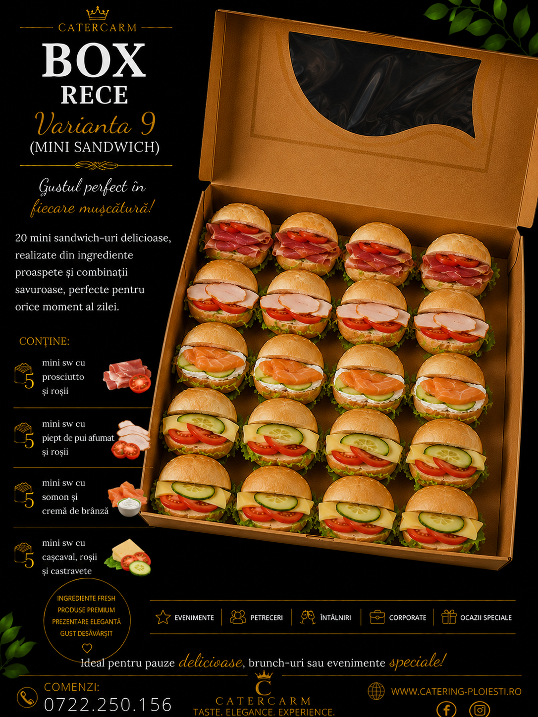 Box rece varianta 9 - mini sandwich ( 20 buc) 
