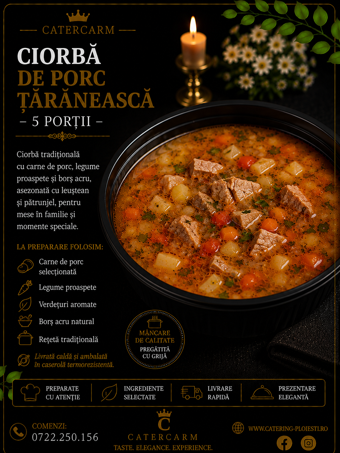 ciorba de porc taraneasca 5 portii 