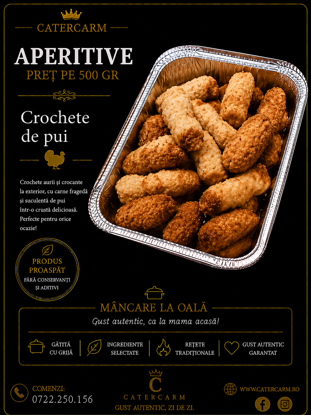 APERITIVE  /pret pe 500 gr   Crochete de pui				  	         			
