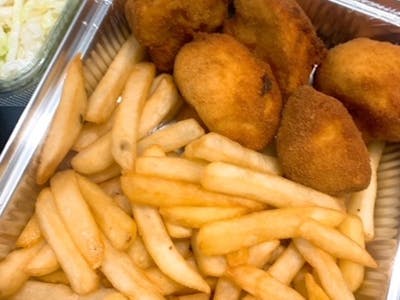 Meniu  7  Ciuperci pane cu cartofi prajiti si salata de varza - 100/200/100 gr