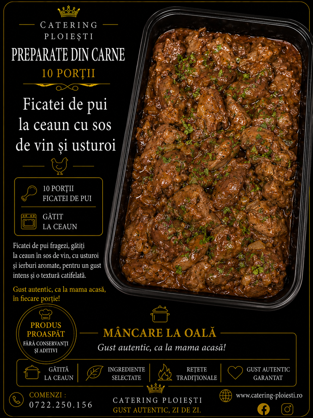 PREPARATE  DIN  CARNE    Ficatei de pui la ceaun cu sos de vin si usturoi ( 10 portii) 		