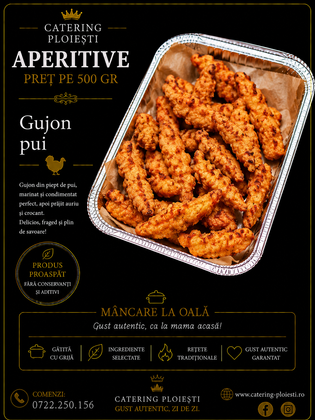 APERITIVE  /pret pe 500 gr   Gujon pui									