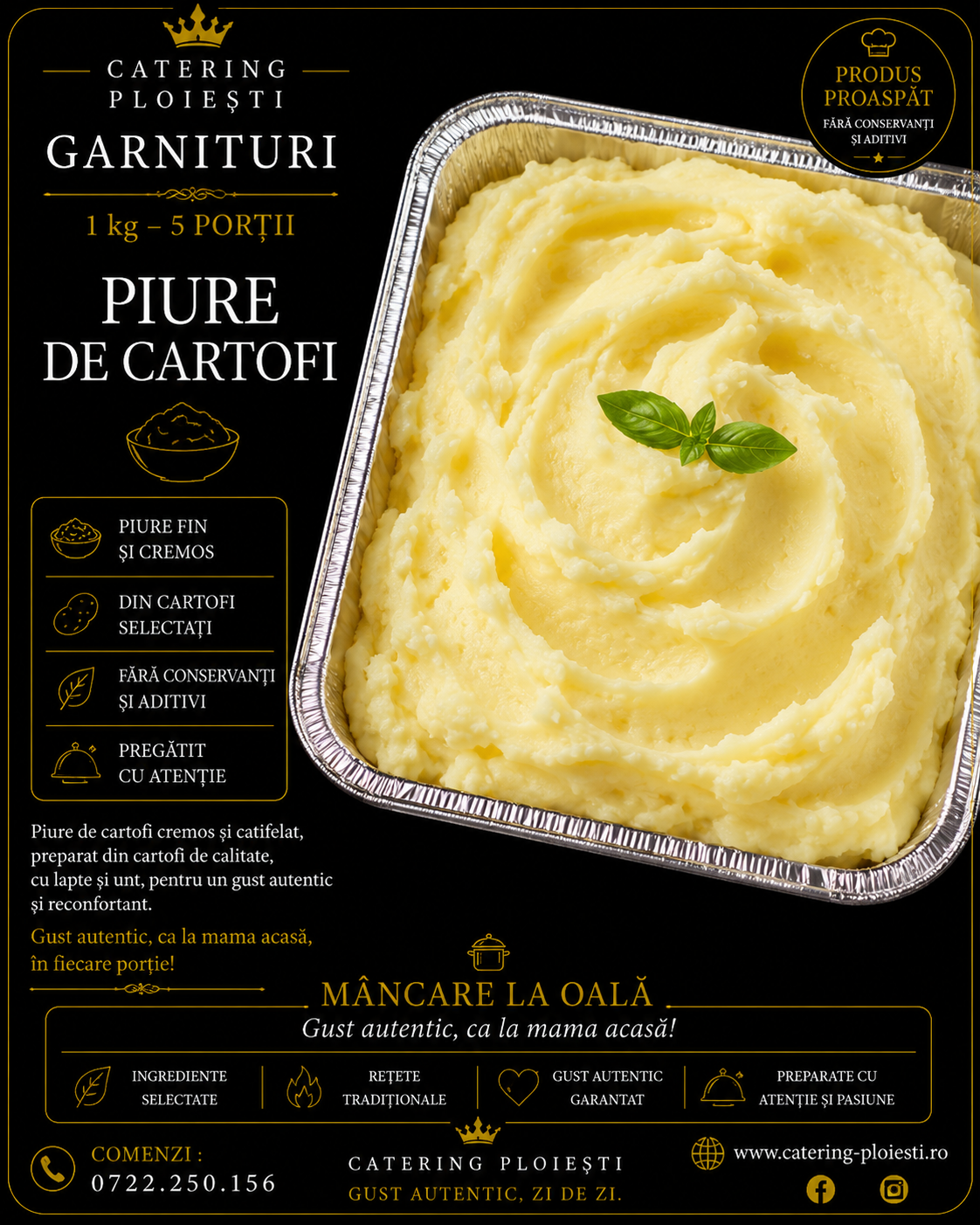 GARNITURI  - 1 kg – 5 portii Piure de cartofi 							