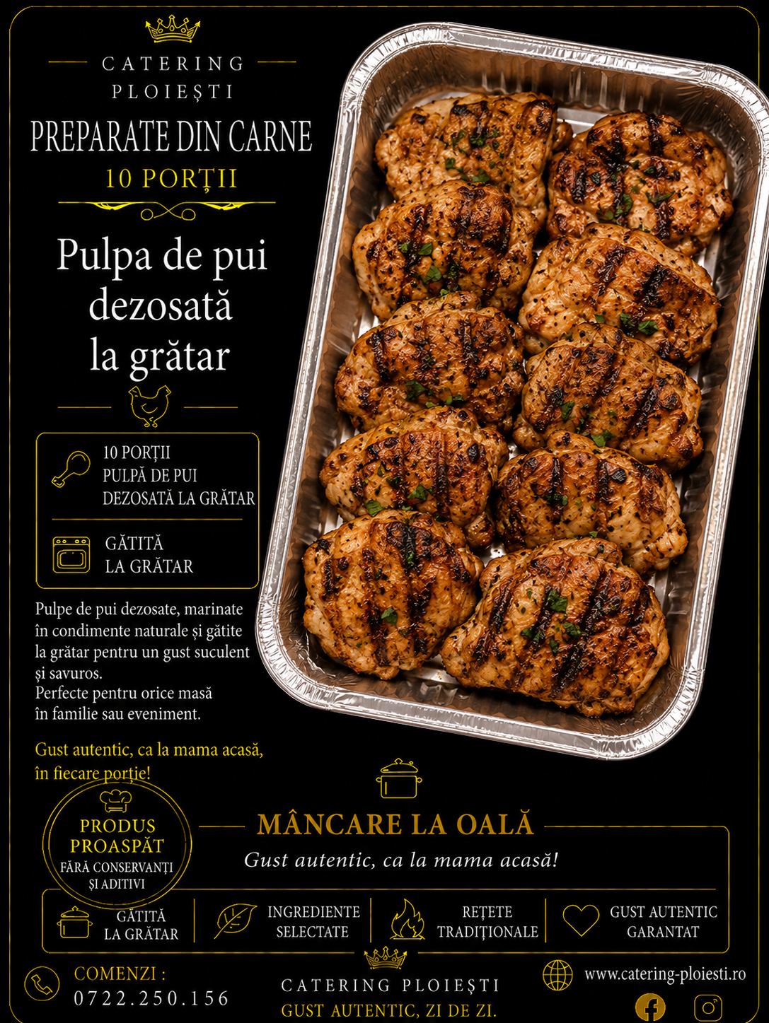 PREPARATE  DIN  CARNE    Pulpa de pui dezosata la gratar( 10 portii)			 		