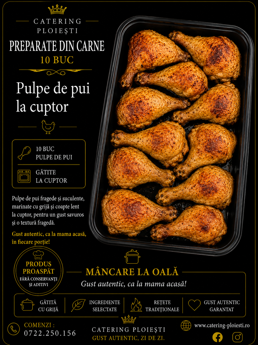 PREPARATE  DIN  CARNE    Pulpe de pui la cuptor  ( 10 buc ) 						