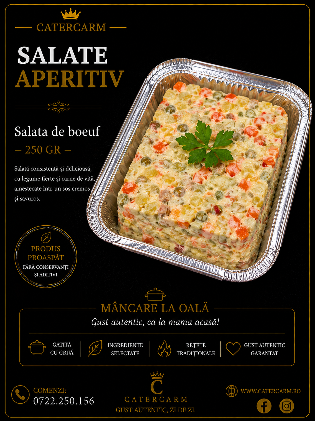 SALATE APERITIV /caserola 250 gr   Salata de boeuf  							              