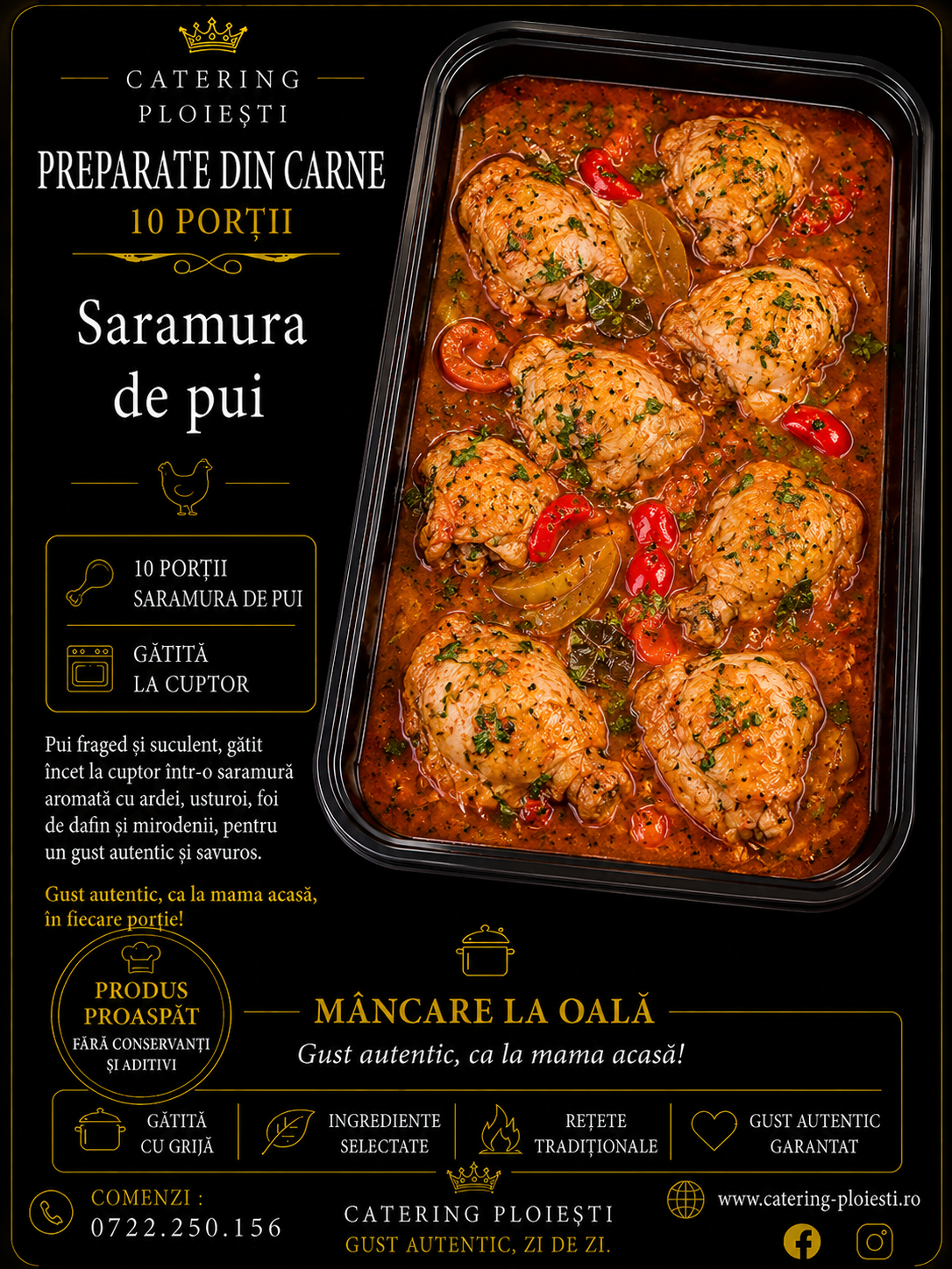 PREPARATE  DIN  CARNE    Saramura de pui ( 10 portii) 						
