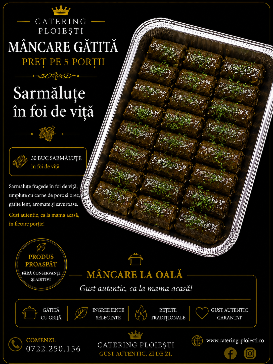 MANCARE GATITA  Sarmalute in foi de vita ( 5 portii ) 				