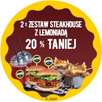 20% taniej, 2 x SteakHouse Burger Zestaw