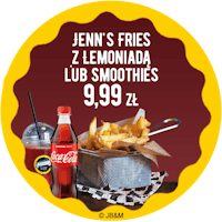 Duże Oryginal Jenn's Fries napój z dolewką za 9,99 zł