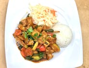 Tofu w sosie teriyaki i warzywami