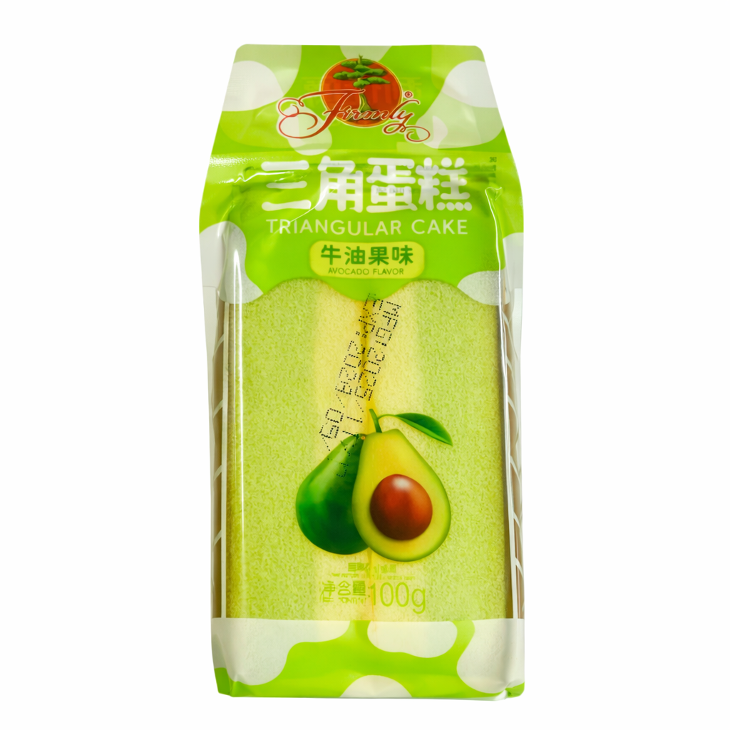 Trójkątne ciastko gąbka o smaku awokado