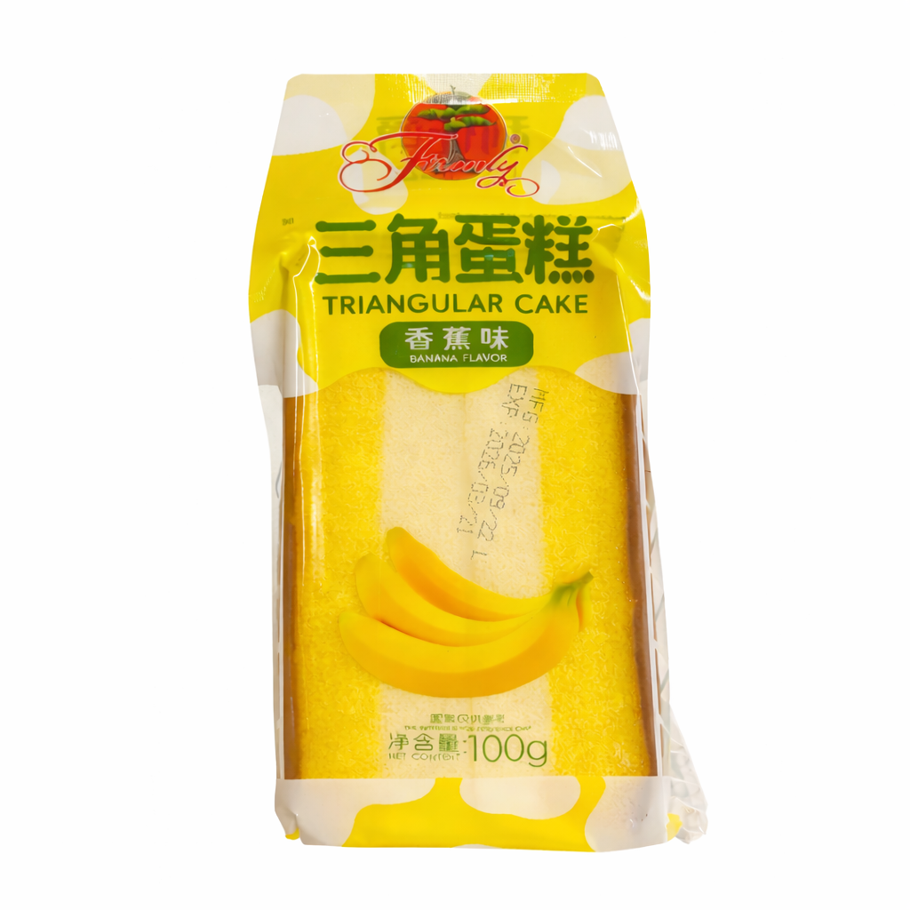 trójkątne ciastko gąbka o smaku bananowym 100g