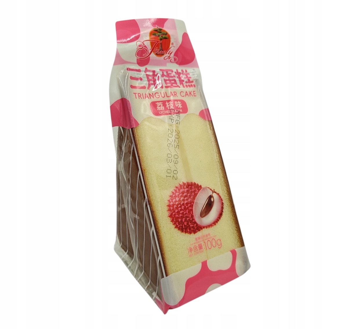 trójkątne ciastko gąbka o smaku liczi 100g