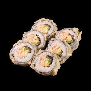 Futomaki łosoś grill w tempurze z migdałami