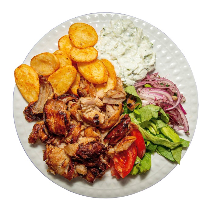 Meniu Gyros pui la farfurie 