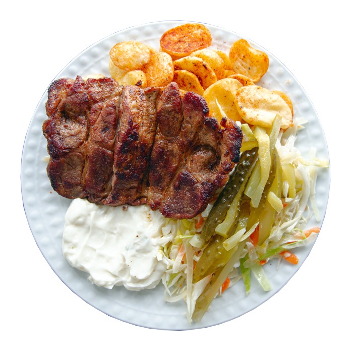 Meniu ceafă de porc la grătar 