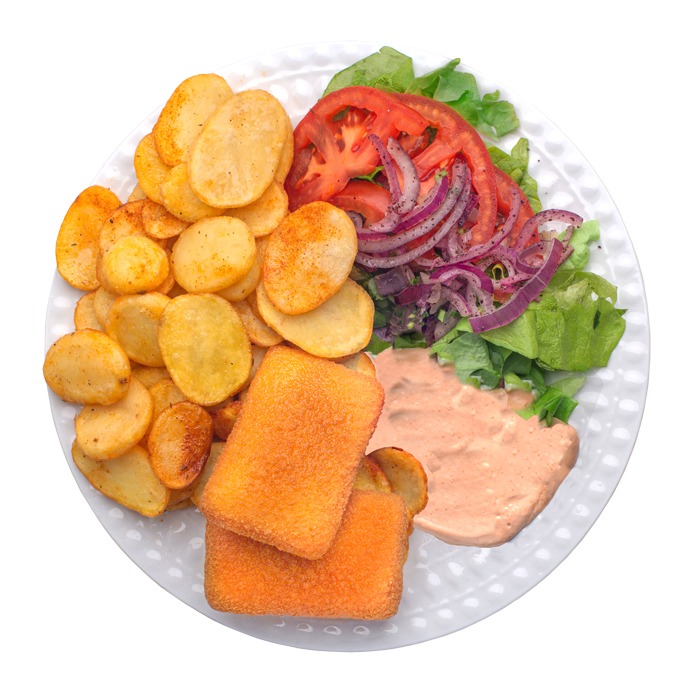 Meniu Cașcaval Pane la farfurie