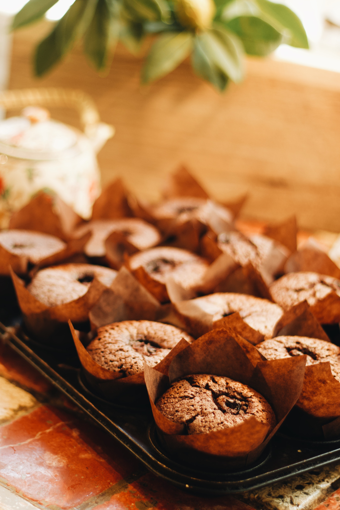 Muffin czekoladowy z wiśnią