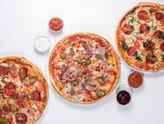 4x pizza 50cm + 8x sos