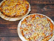 2x Duża Pizza Margherita (sos pomidorowy, ser mozzarella, ser cheddar) - 34 cm 3 skłądniki do wyboru na każdej pizza