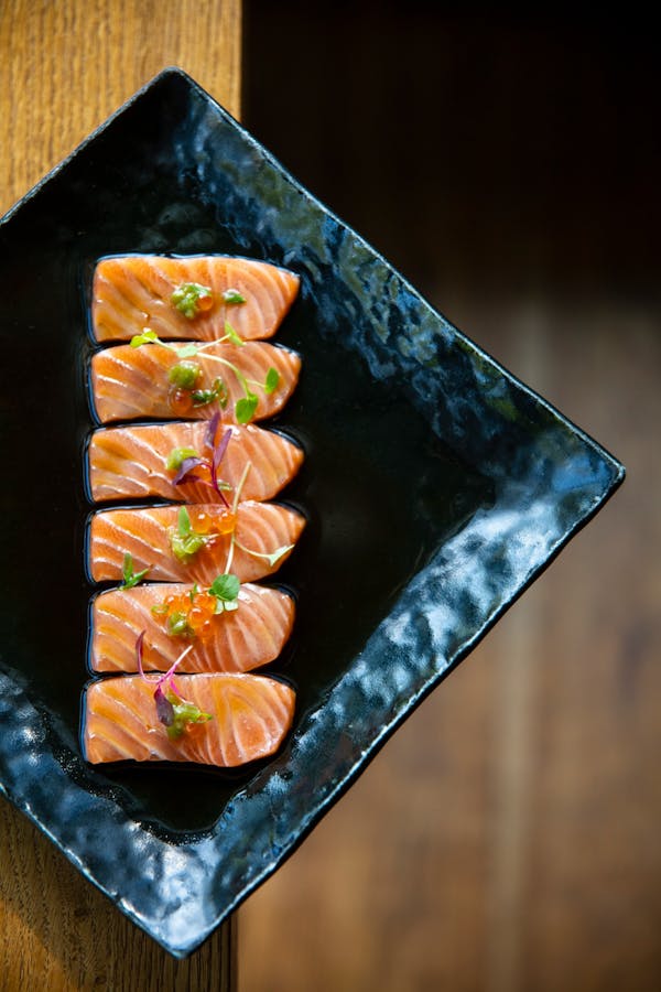 Ponzu salmon sashimi