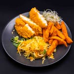 BREADED CHICKEN FILLETS WITH SWEET POTATO FRIES