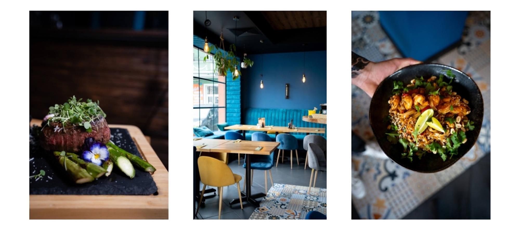 Restauracja Mikroklimat we Wrześni stek, Pad Thai i wnętrze